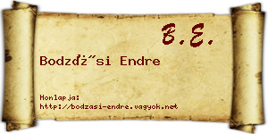 Bodzási Endre névjegykártya